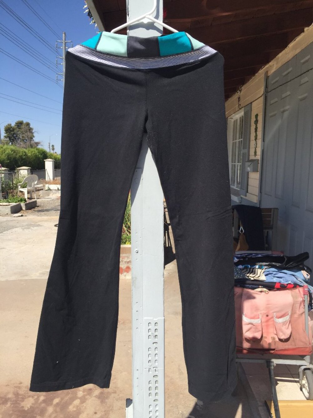 Vtg Y2K Lululemon Groove Pant Tall Quilt Summer 2 Geometric Waistband Flare, 8
